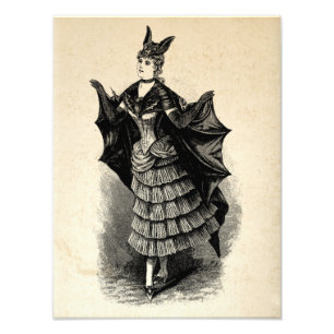 Impression Photo Victorian Girl in Bat Costume I