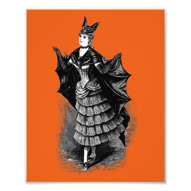 Impression Photo Victorian Girl in Bat Costume I (Devant)