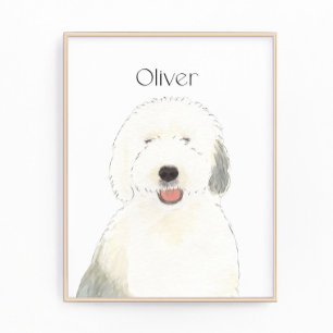 Impression Photo Vieux anglais personnalisé Art Sheepdog