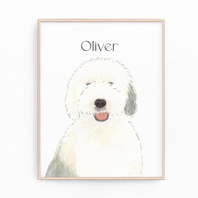 Impression Photo Vieux anglais personnalisé Art Sheepdog (Créateur téléchargé)