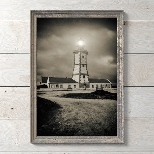 Impression Photo Vieux phare la nuit de la tempête