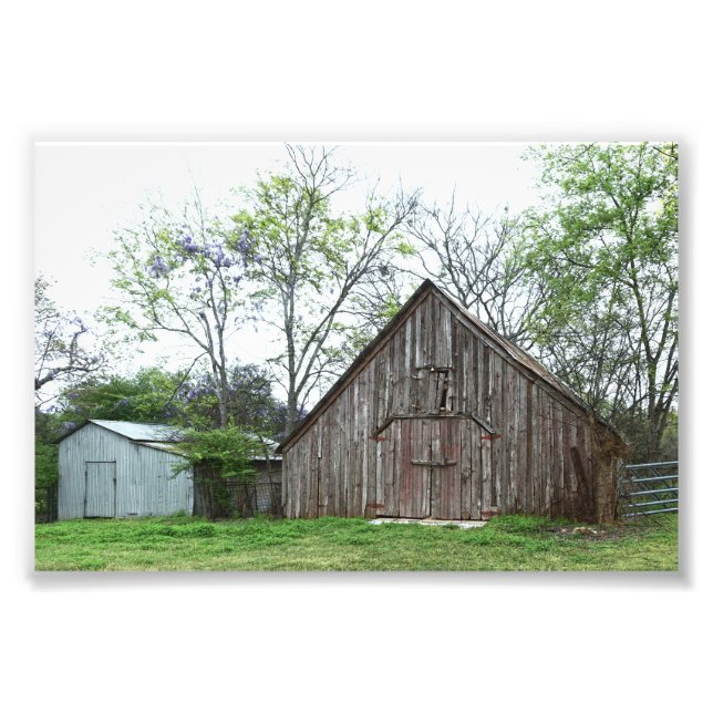 Impression Photo Vieux Texas Grange et Shed (Devant)