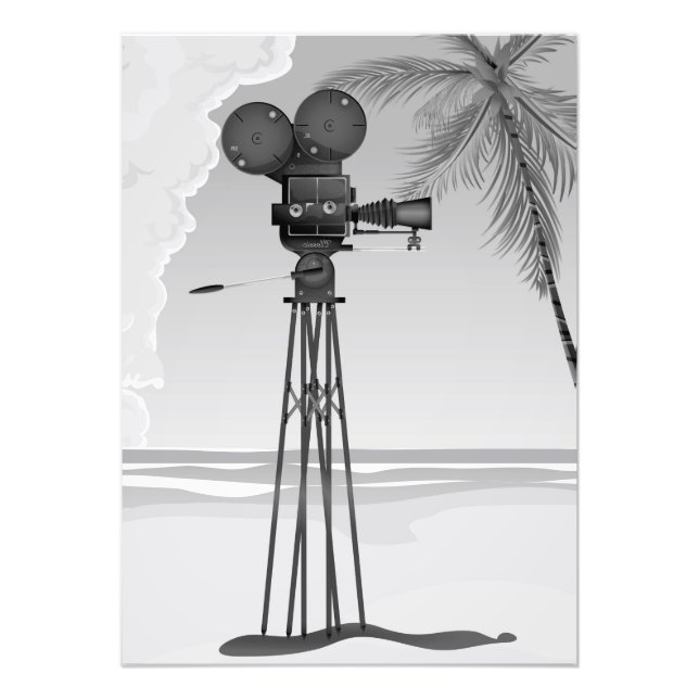 Impression Photo Vieux Vidéo caméra vidéo vintage. (Devant)