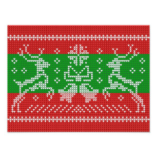Impression Photo Vilain chandail cloches Xmas rennes crochet