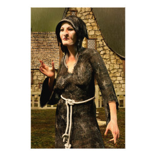 Impression Photo Village médiéval de sorcière de fantasy Halloween