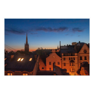 Impression Photo Ville européenne à Twilight