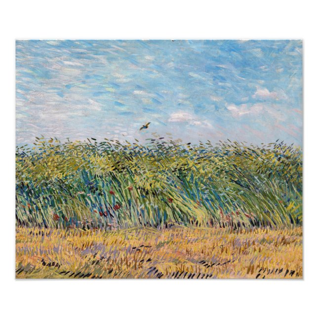 Impression Photo Vincent van Gogh - Champ de blé avec une lark (Devant)