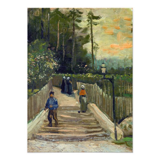 Impression Photo Vincent van Gogh - Chemin en pente à Montmartre (Devant)