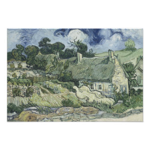 Impression Photo Vincent van Gogh - cottages couverts de chaume