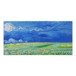 Impression Photo Vincent van Gogh - Les champs de roues sous Thunde