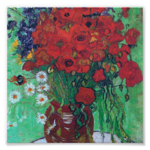 Impression Photo Vincent Van Gogh - Les pavots et les marais rouges
