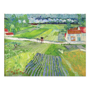 Impression Photo Vincent van Gogh - Paysage avec Carrosse & Train