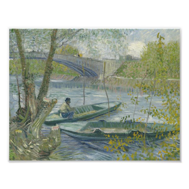 Impression Photo Vincent van Gogh - Pêche au printemps, Pont de (Devant)