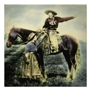 Impression Photo Vintage Amérique Ouest Caballero Amour