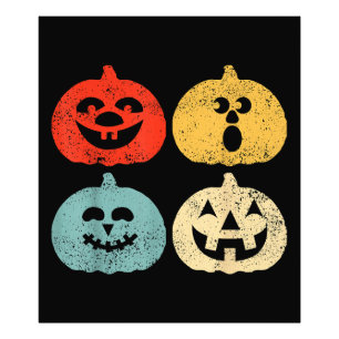 Impression Photo Vintage Halloween Citrouilles femmes, hommes, enfa