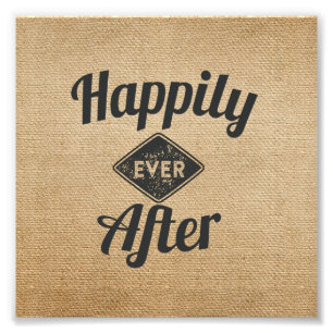 Impression Photo Vintage Joyeux Jamais Après Burlap