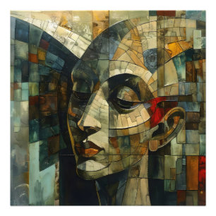 Impression Photo Visage Mosaïque Abstrait