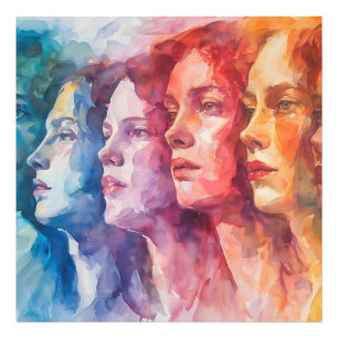Impression Photo Visages des femmes - Peinture aquarelle