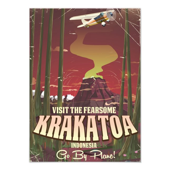 Impression Photo Visitez l'affiche Fearsome Krakatoa Travel (Devant)