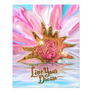 Impression Photo Vivez votre rêve - Rose Flower power