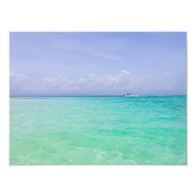 Impression Photo Voile douce dans les Caraïbes Eau bleue (Devant)