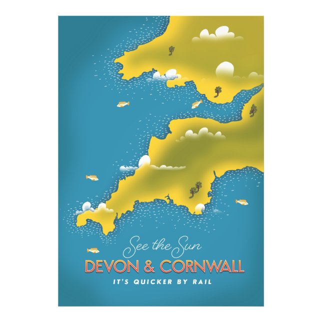 Impression Photo Voir le Soleil - Devon & Cornwall affiche de voyag (Devant)
