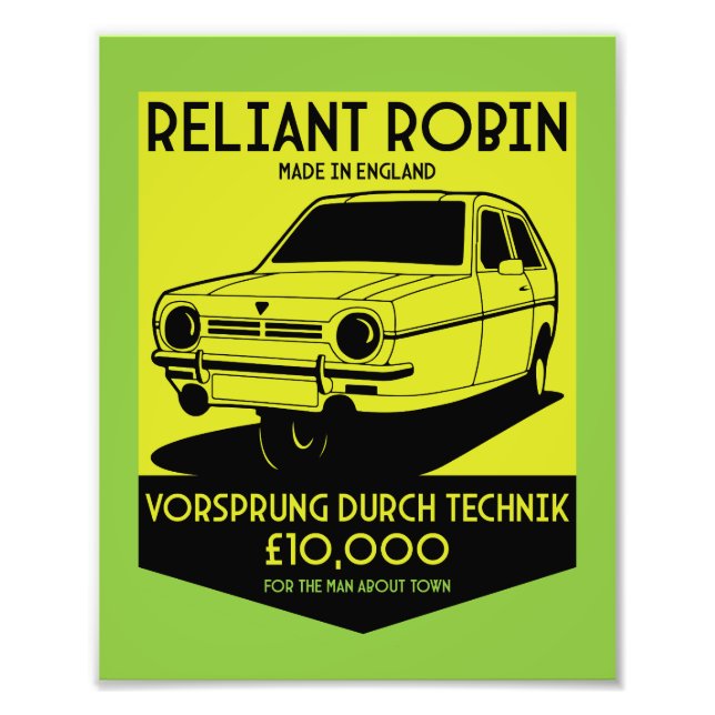 Impression Photo Voiture britannique Reliant Robin (Devant)