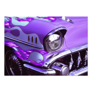 Impression Photo Voiture classique : Chevrolet avec capot en feu