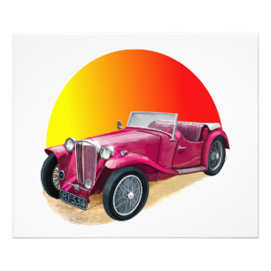 Impression Photo Voiture classique vintage en rouge