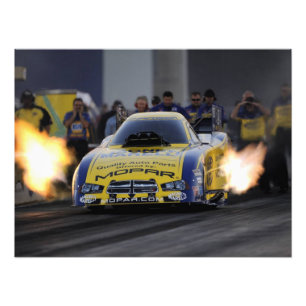 Impression Photo Voiture de course de dragsters drôle en flammes Sp