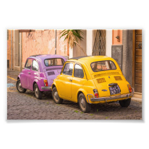 Impression Photo Voitures classiques italiennes Fiat 500 à Rome It