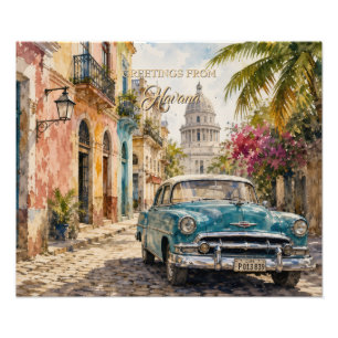 Impression Photo Voyage à Cuba Vintage - Salutations de La Havane