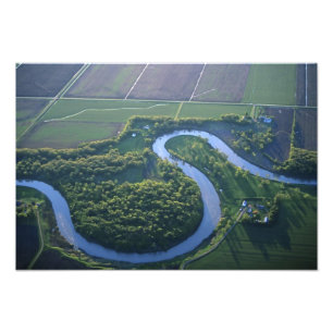 Impression Photo Vue aérienne de la rivière Rouge du Nord