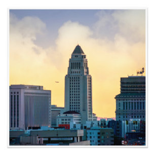 Impression Photo Vue aérienne de l'hôtel de ville de Los Angeles – 