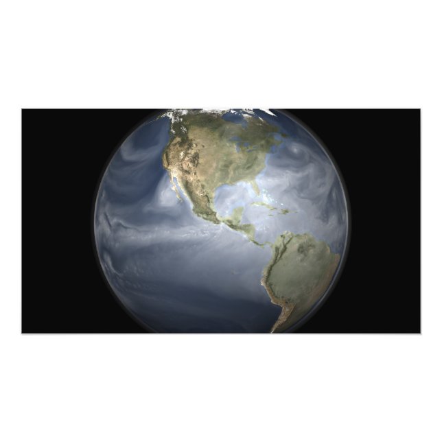 Impression Photo Vue complète de la Terre montrant la vapeur d'eau (Devant)