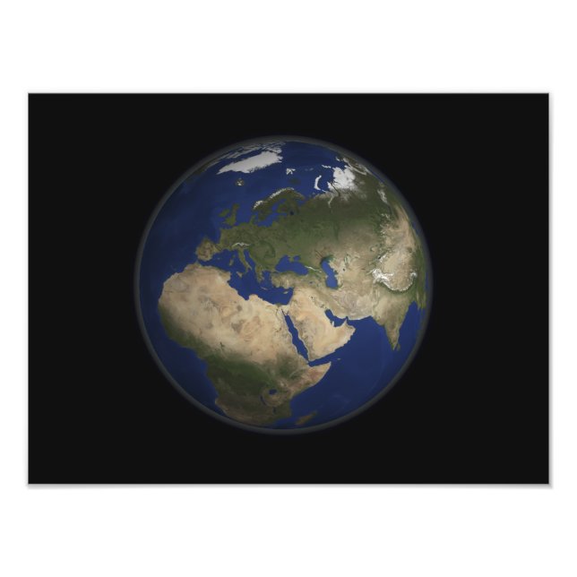 Impression Photo Vue complète de l'Afrique, de l'Europe et du Moyen (Devant)