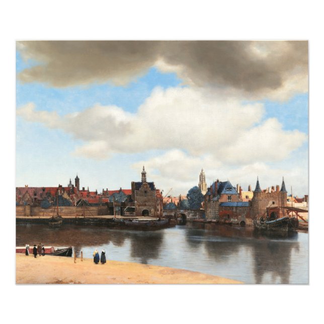 Impression Photo Vue de Delft par Johannes Vermeer (Devant)