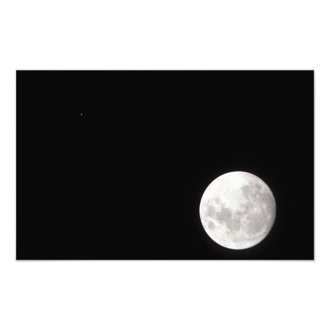 Impression Photo Vue d'une pleine lune, montre aussi Mars (Devant)