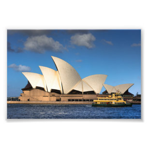 Impression Photo Vue latérale de l'opéra de Sydney avec Ferry Aus