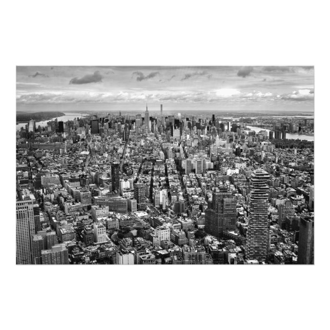 Impression Photo Vue Manhattan noir et blanc (Devant)