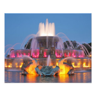 Impression Photo Vue nocturne de la fontaine de Buckingham