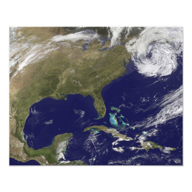Impression Photo Vue satellite de la côte Est des États-Unis (Devant)