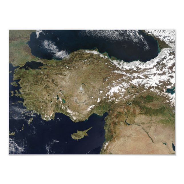 Impression Photo Vue satellite de la Turquie (Devant)