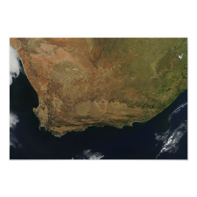 Impression Photo Vue satellite de l'Afrique du Sud (Devant)