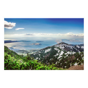 Impression Photo Vue sur la mer depuis les montagnes