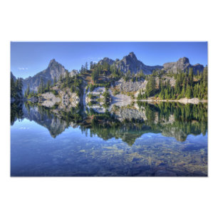Impression Photo WA, zone sauvage Alpine Lakes, lac Gem, avec