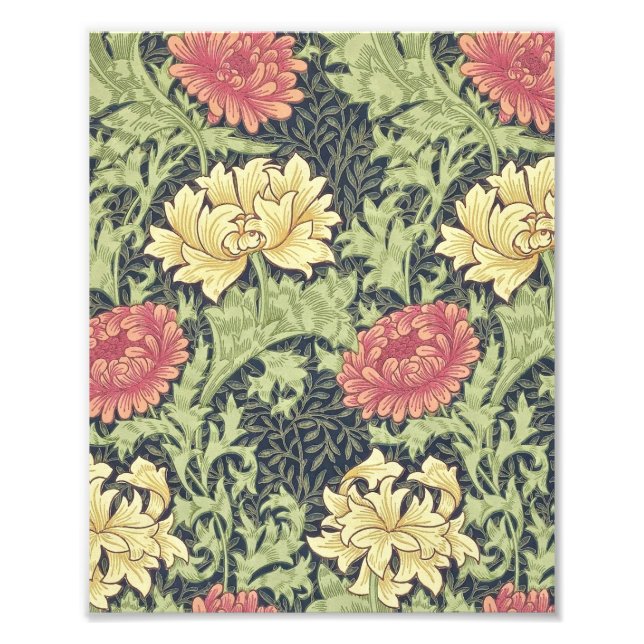 Impression Photo William Morris Chrysanthemum Vintage Floral Art (Devant)