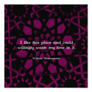 Impression Photo William Shakespeare Citation drôle "J'aime cet en