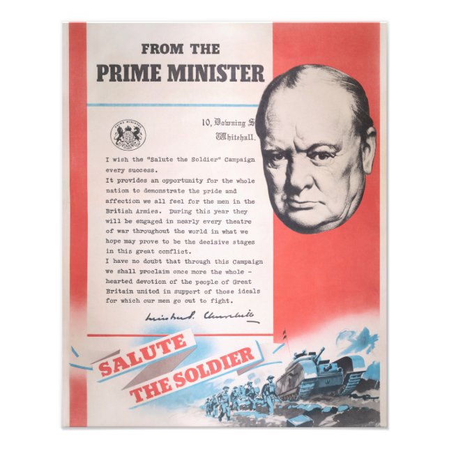 Impression Photo Winston Churchill, Réimpression de l'affiche de Br (Devant)