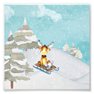 Impression Photo Winter Woodland Friends - Illustration animale